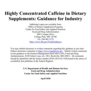 FDA Concentrated Caffeine