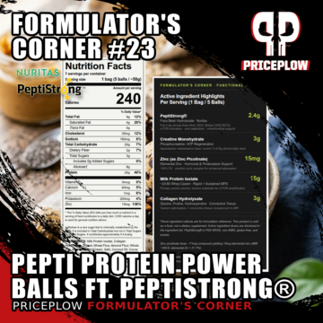 Formulator's Corner #23: Pepti Protein Power Balls: A Functional Food Featuring PeptiStrong®