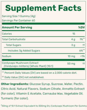 Fungies Cordyceps Gummies Ingredients