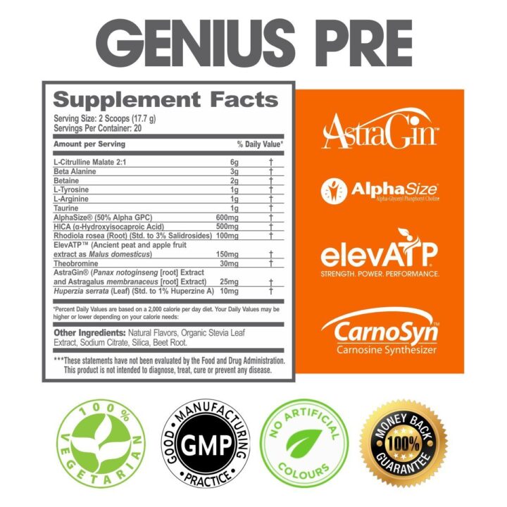 Genius PRE Workout Train Smarter AND Harder