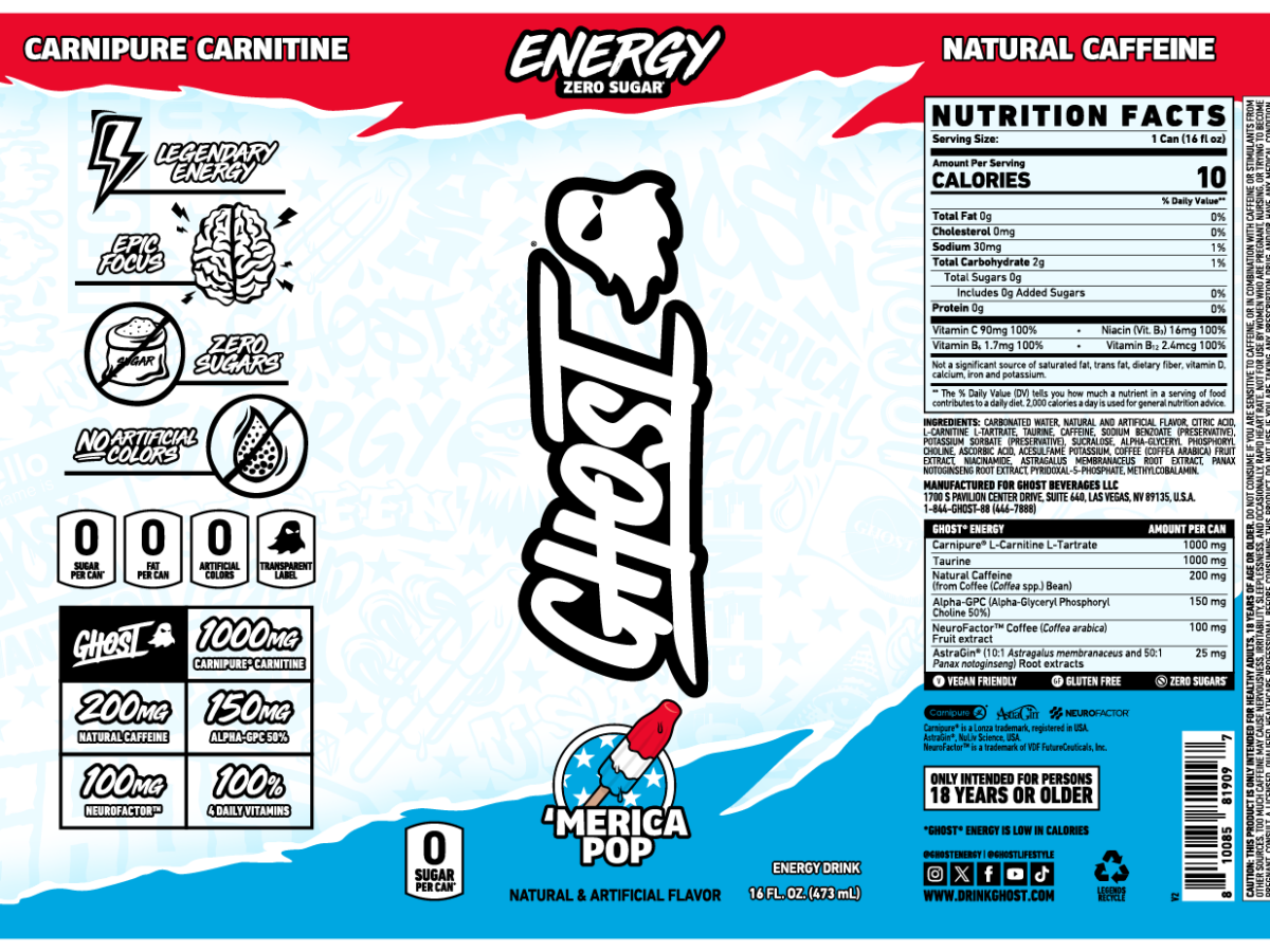 GHOST Energy 'Merica Pop: The Patriotic Rocket Pop Flavor Returns