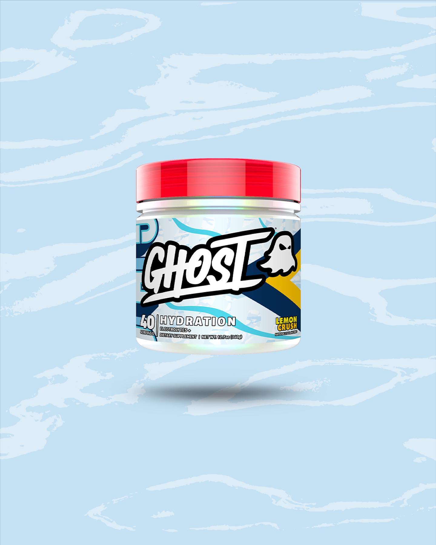  GHOST Hydration, Lemon Crush, 40 Serv, Electrolyte Powder -  Drink Mix Supplement with Magnesium, Potassium, Calcium, Vitamin C &  Taurine for Energy & Endurance - Vegan, Free of Soy, Sugar 