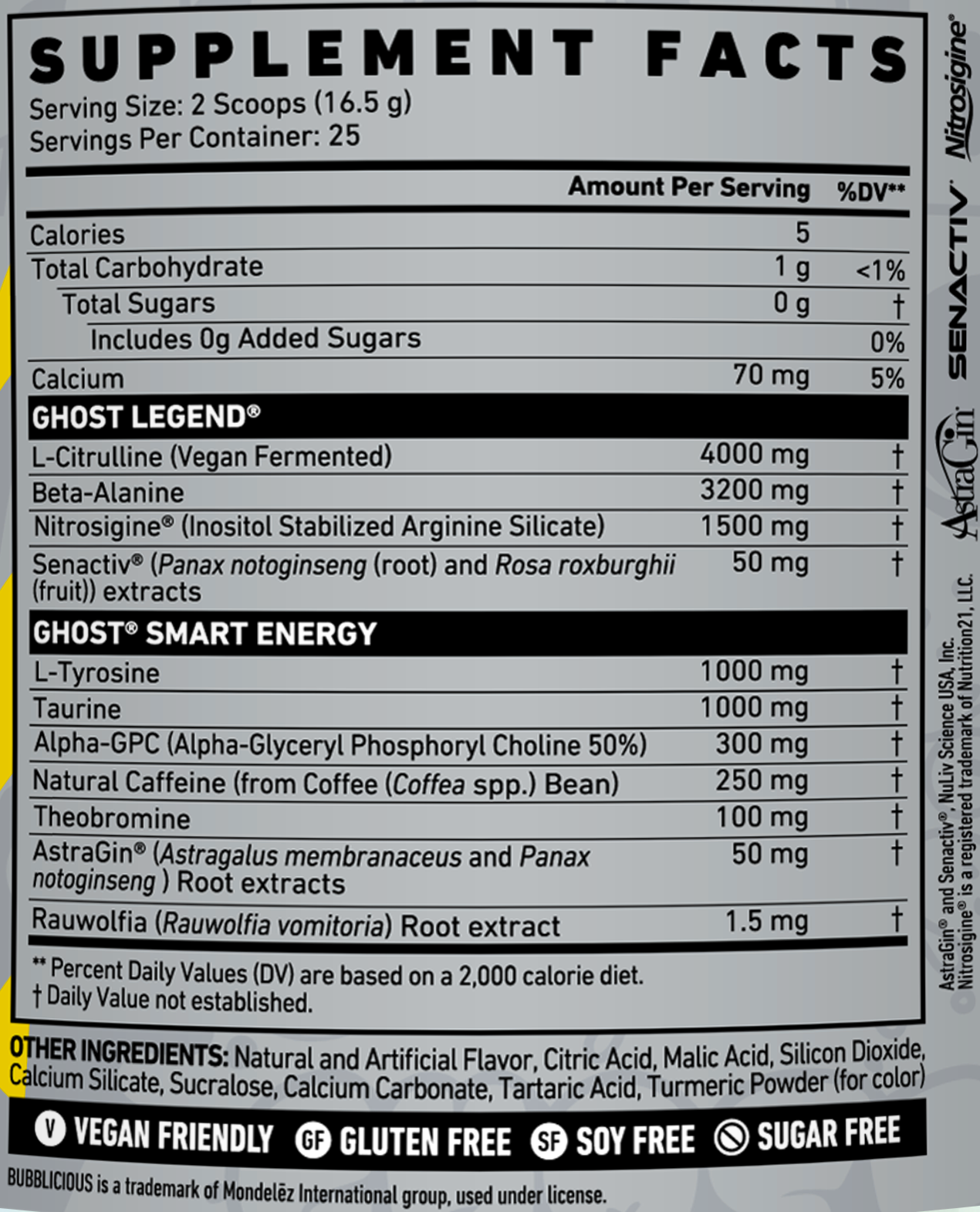 Ghost Legend Lightning Lemonade Ingredients