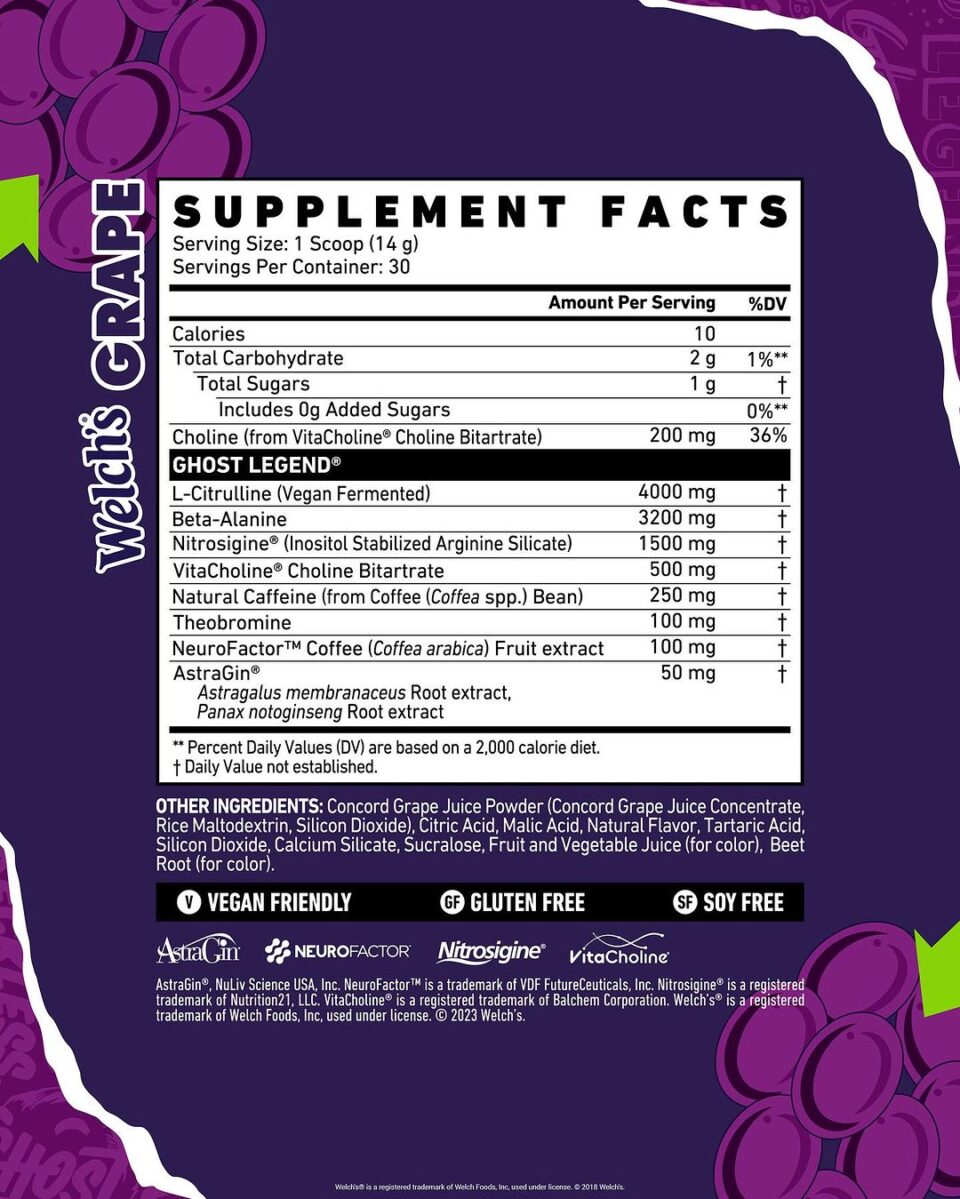 GHOST Legend V3 PreWorkout Collab With Welch’s Grape!