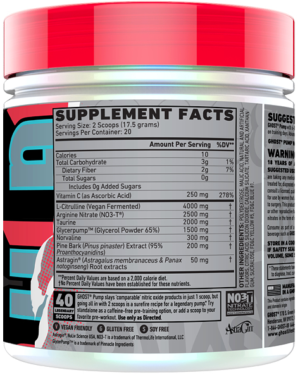 Ghost Pump Ingredients