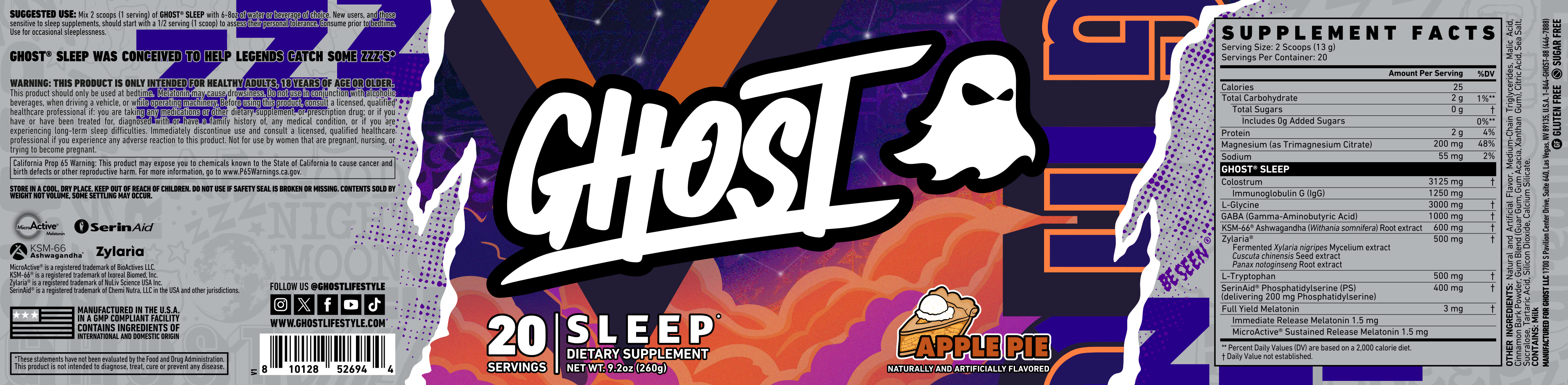 Ghost Sleep Apple Pie Label