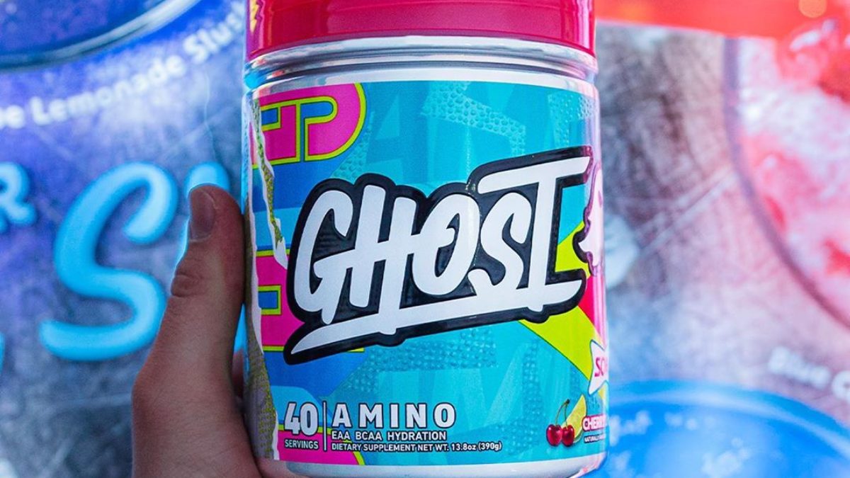 GHOST Amino: Essential Amino Acid Supplement, Warheads Sour Green Apple -  20 Servings - Intra-Workout Powder for Hydration & Recovery 4.5g BCAA &  5.5g EAA - Soy & Gluten-Free, Vegan