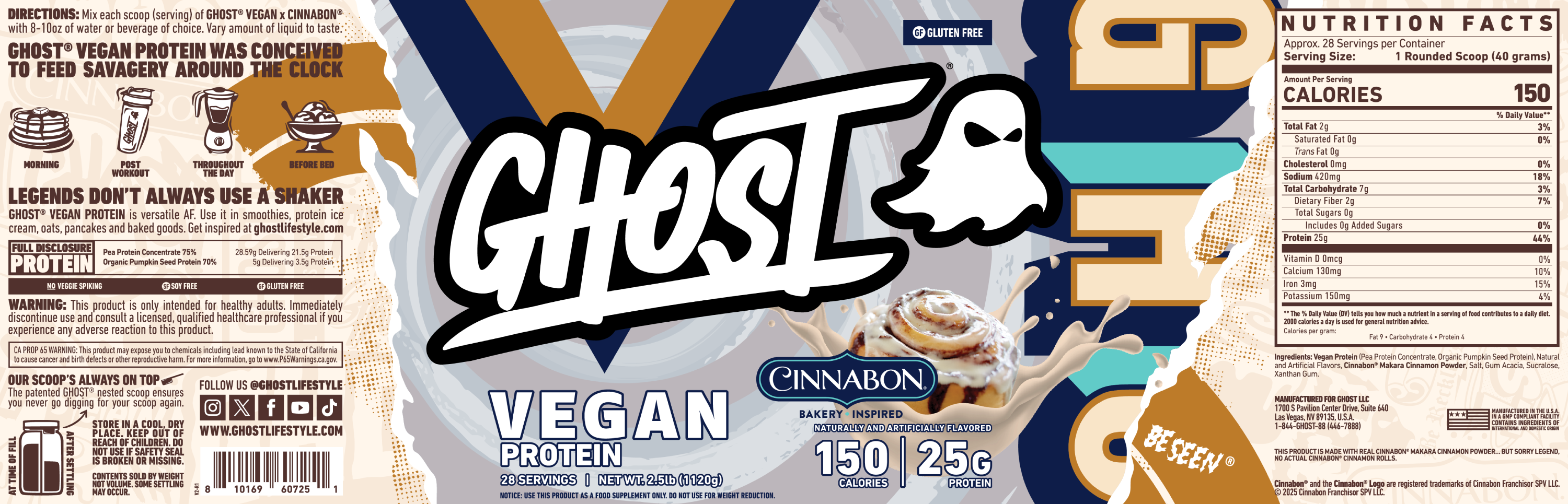 GHOST Vegan Cinnabon® Label