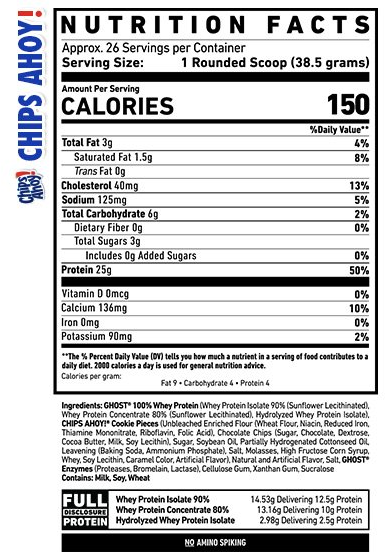 Ghost Whey Chips Ahoy Ingredients
