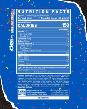 GHOST WHEY Oreo® Birthday Cake Nutrition Facts