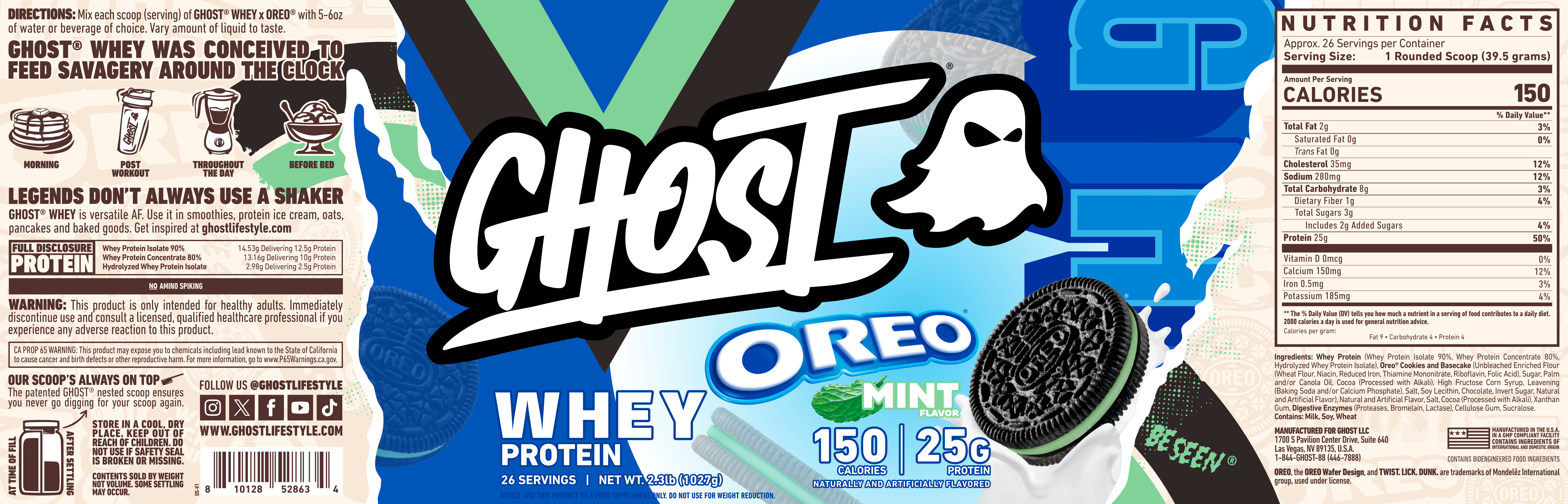 Ghost Whey Oreo Mint Label