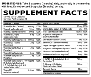 Glaxon Multi+ Ingredients