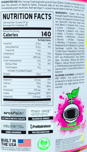 Glaxon Protos Vegan Ingredients