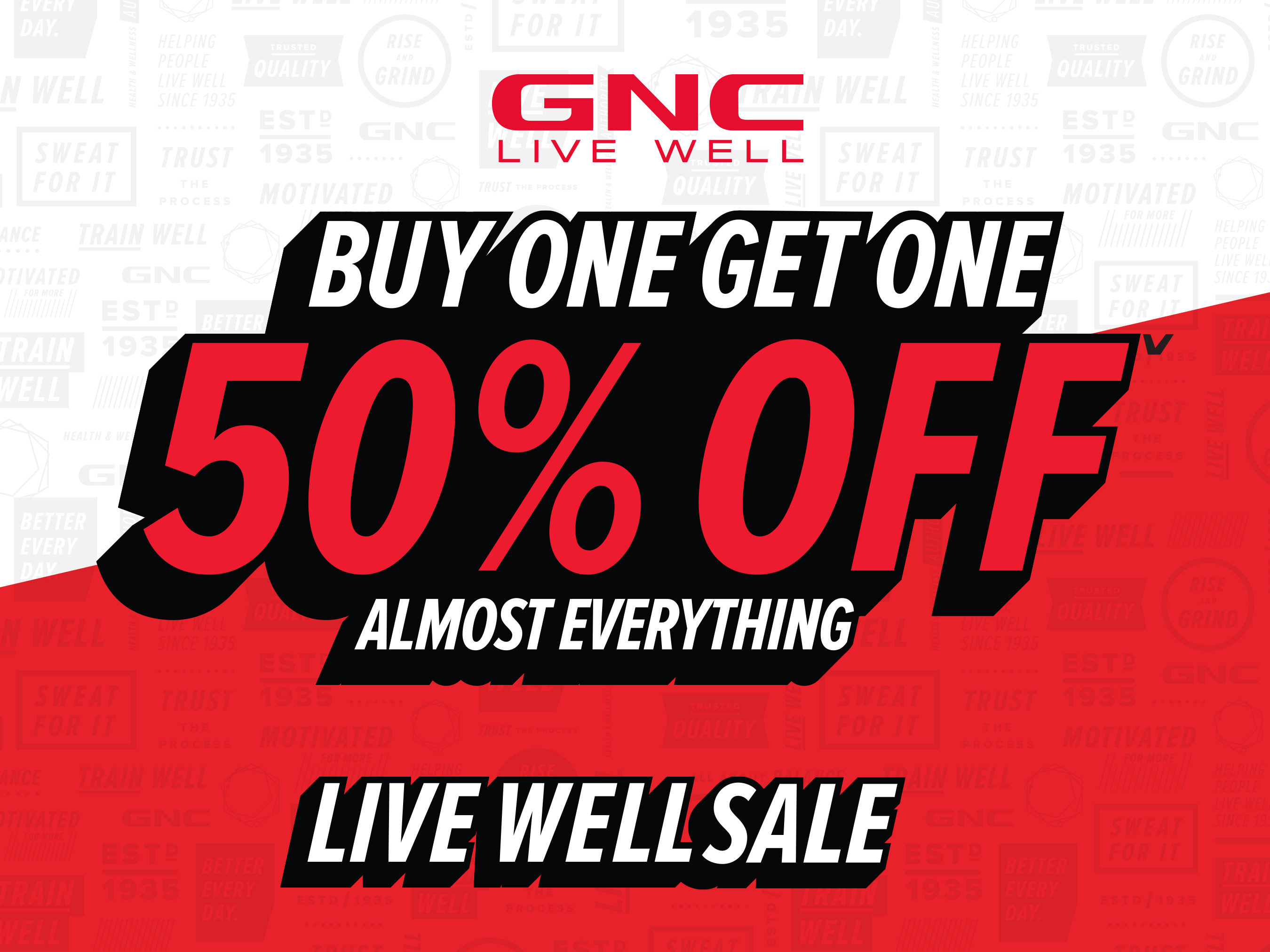GNC Live Well Sale BOGO50
