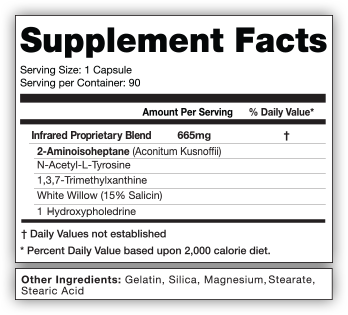 The Gold Star Infrared Ingredients / Label