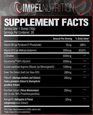 Impel Nutrition Vain Ingredients