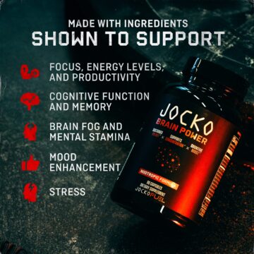 Jocko BRAIN POWER: 100mg Caffeine Nootropic with CRISP Focus