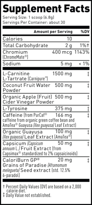 Kaged Clean Burn Powder Ingredients