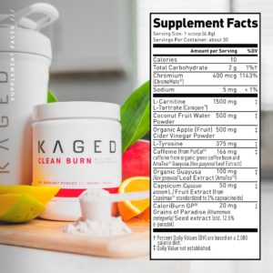 Kaged Clean Burn Powder Supplement Facts