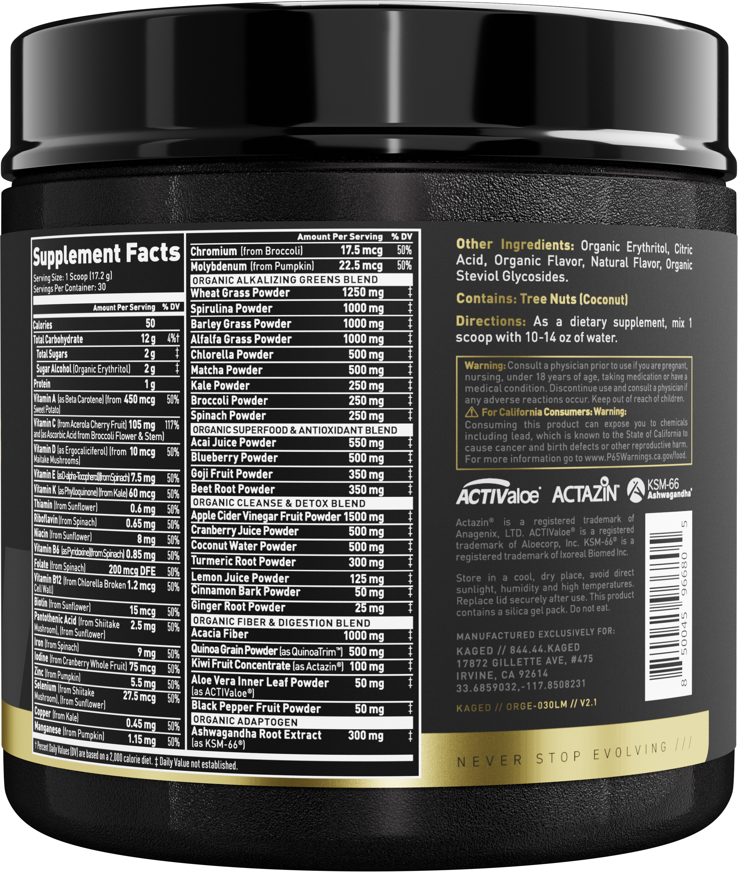 Kaged Organic Greens Elite: Superfoods, Antioxidants & More : r/Supps