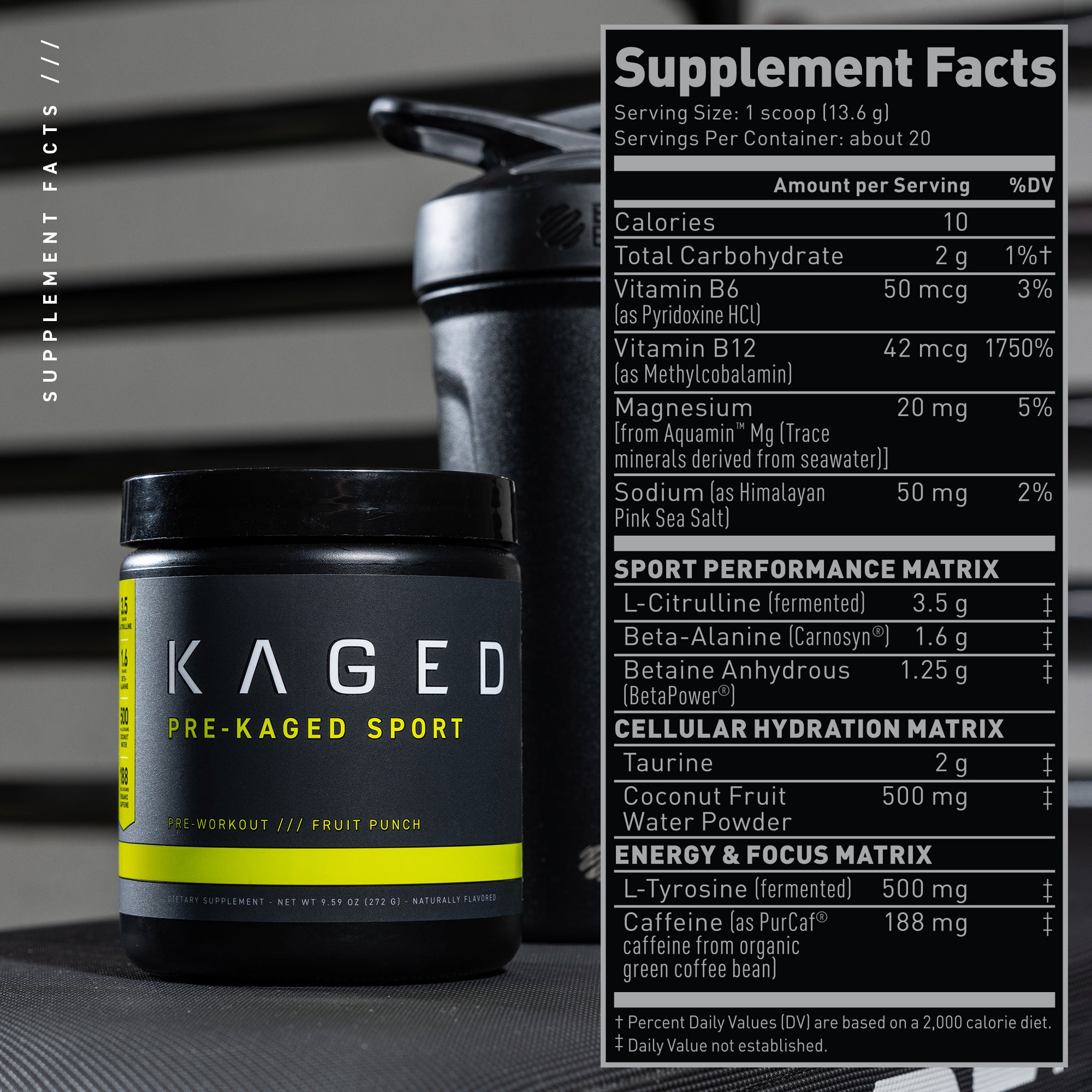 Kaged Pre-Kaged Sport Supplement Facts