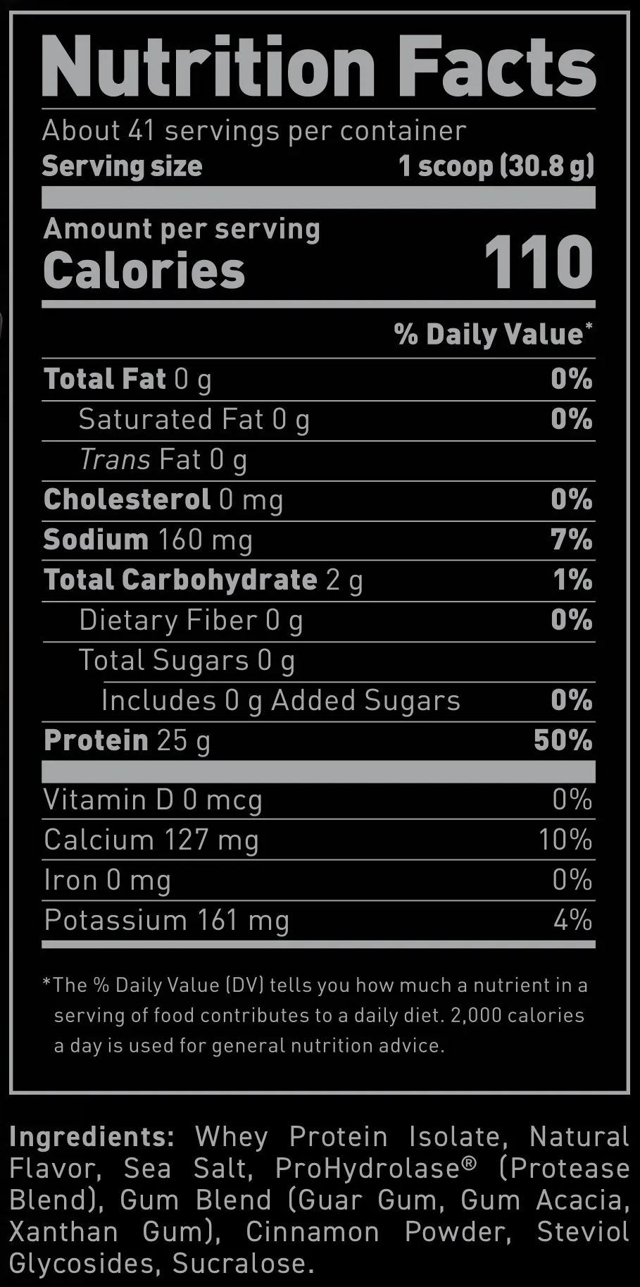 Kaged Whey Protein Isolate Ingredients