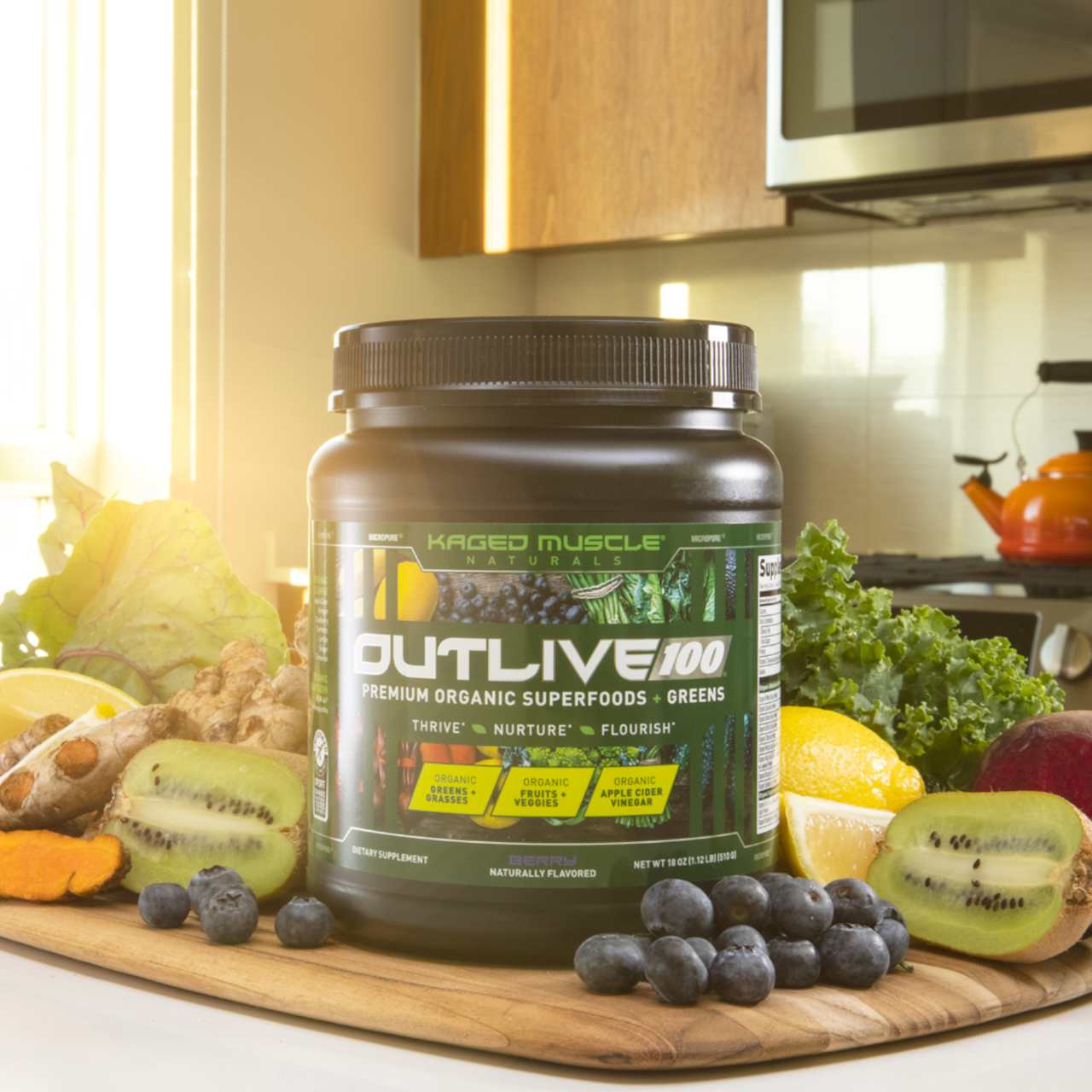 Great-Tasting Superfoods Powder? Kaged Outlive 100 Now in Lemon! 