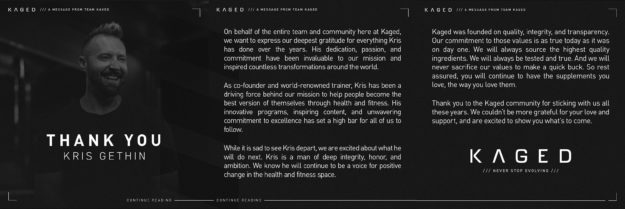 Kris Gethin Leaving Kaged