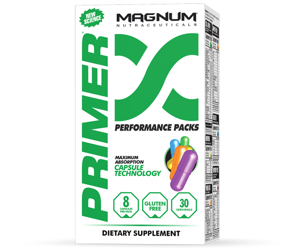 Magnum Primer is a comprehensive multivitamin / multimineral that covers all the bases you need plus omega 3 and digestive support.