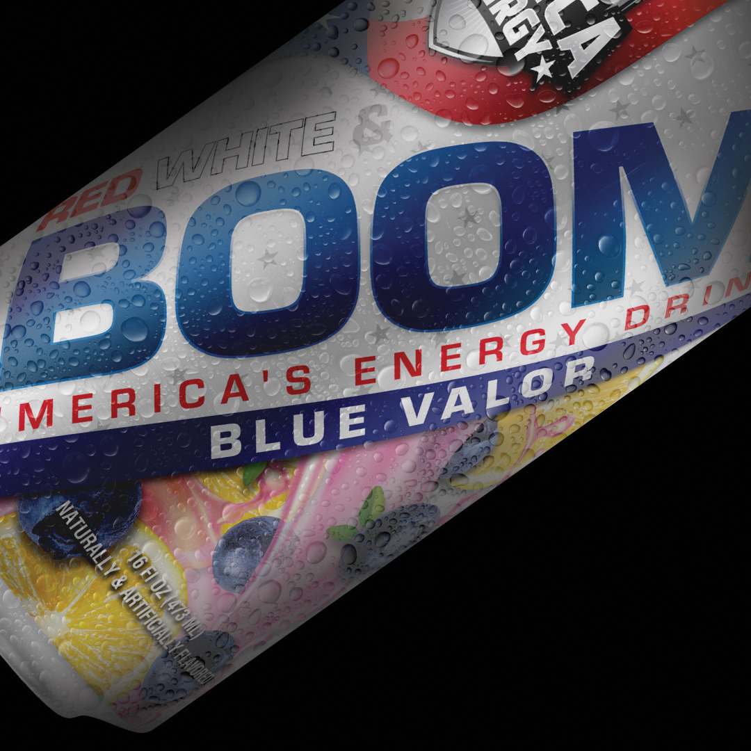Merica Energy Red White & Boom Energy Blue Valor