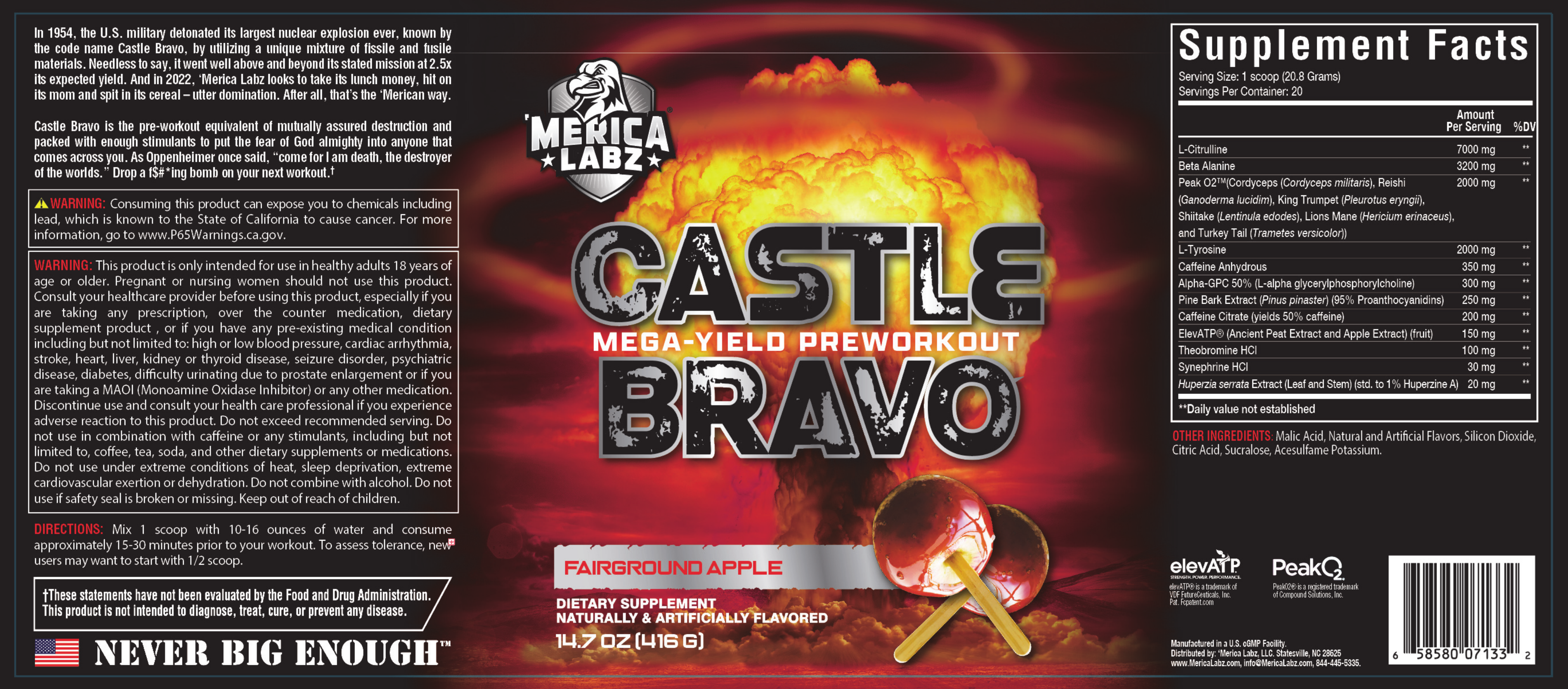 Merica Labz Castle Bravo Label
