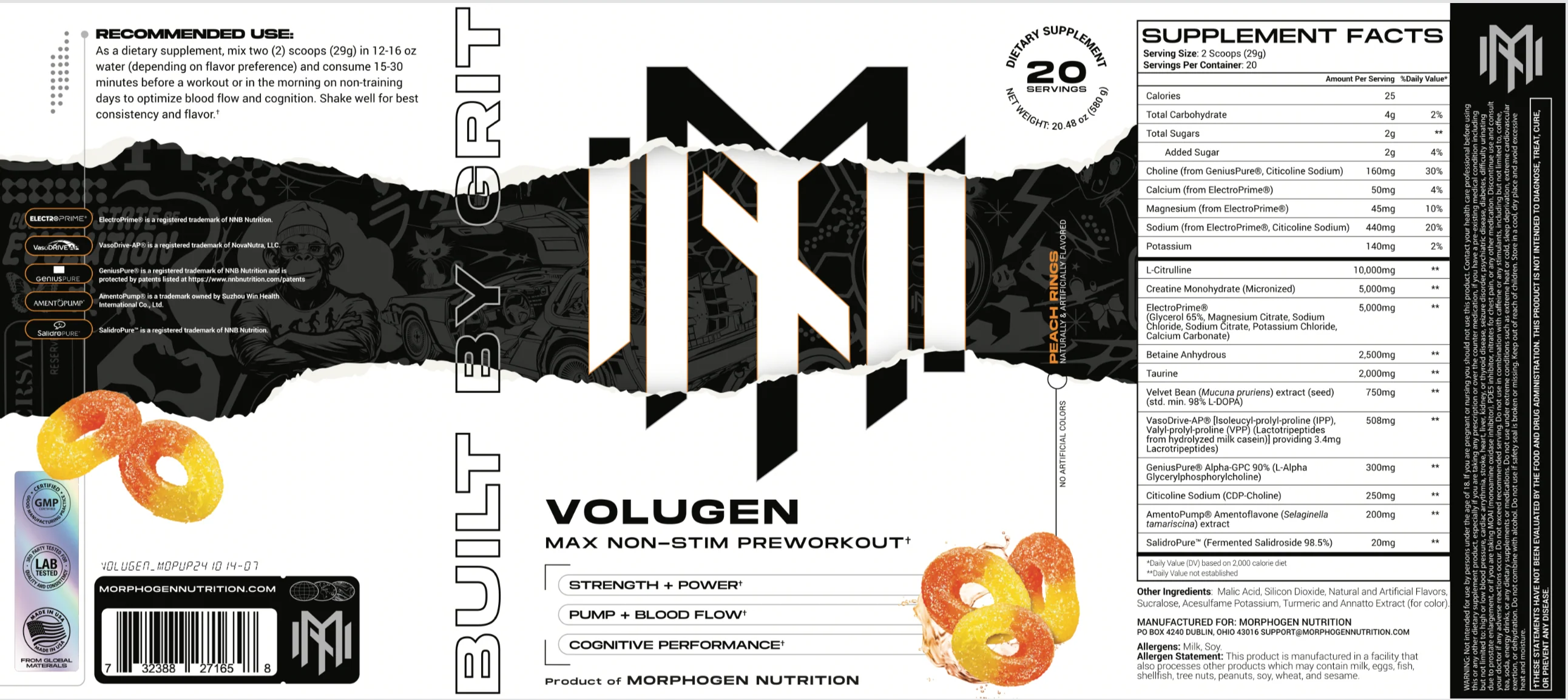 Morphogen Nutrition VoluGEN Label