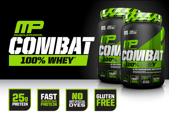 MusclePharm Combat 100% Whey Banner