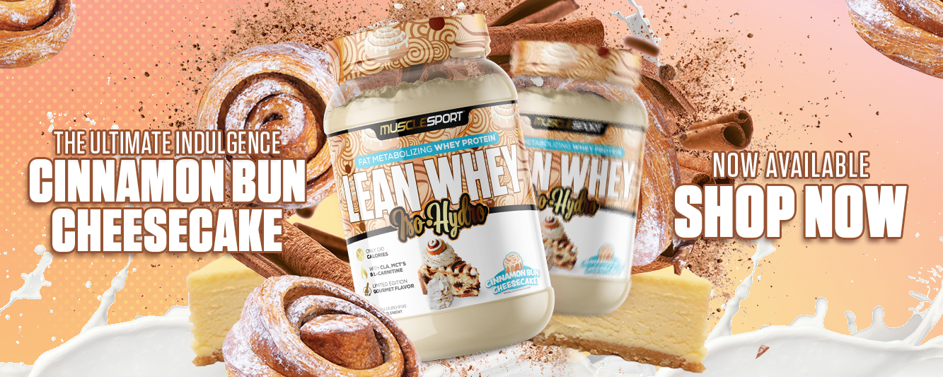 Musclesport Lean Whey Cinnamon Bun Cheesecake Banner