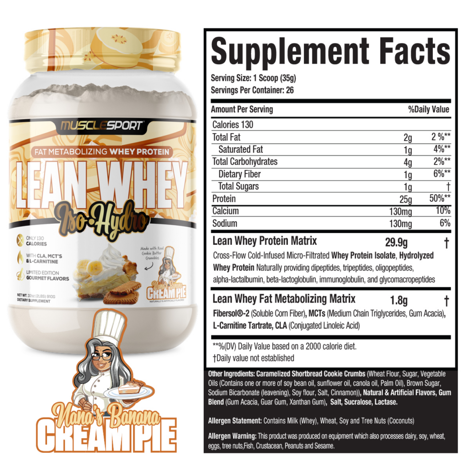 Nana's Banana Cream Pie Lean Whey: MuscleSport Starts 2025 with Grandma ...
