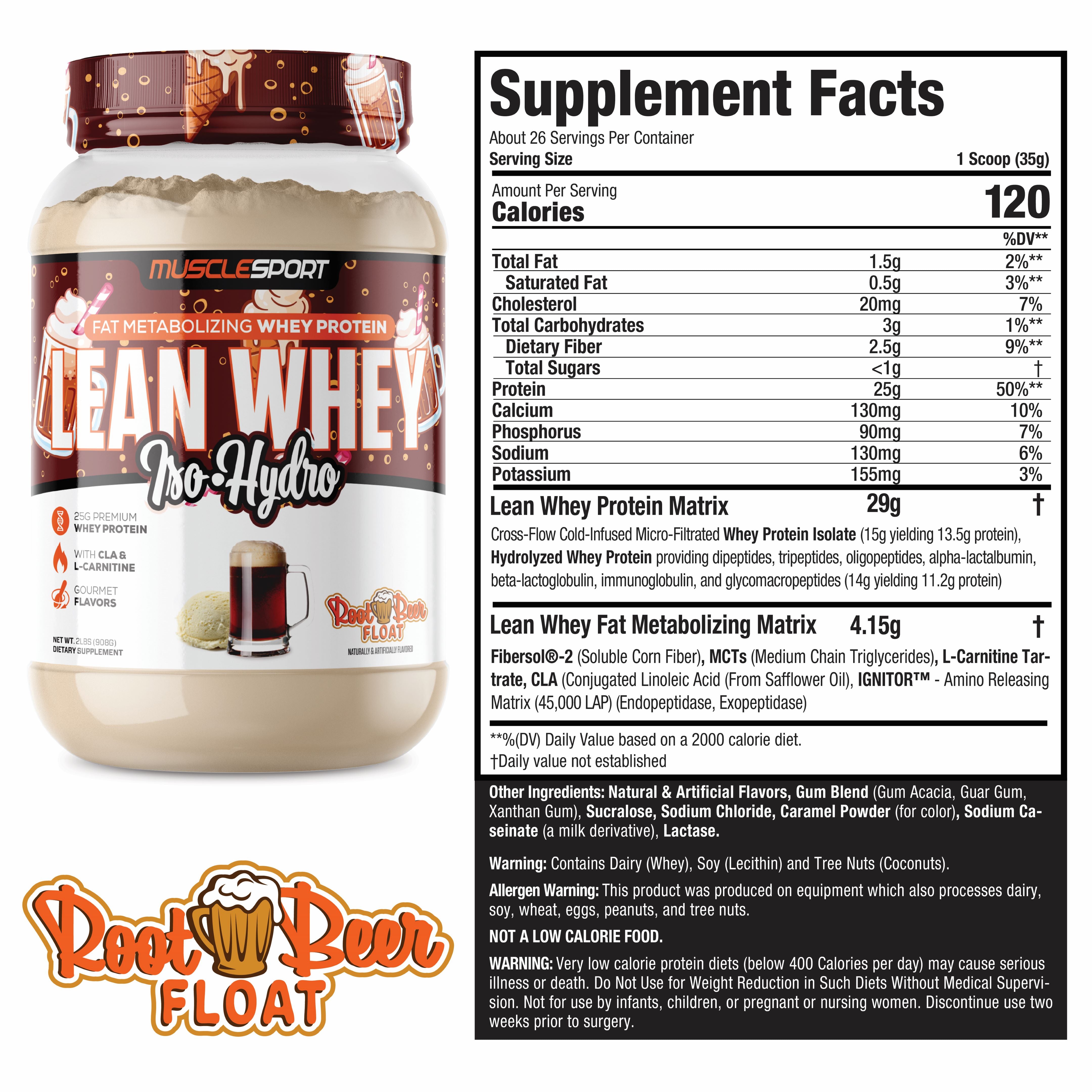 MuscleSport Lean Whey Root Beer Float