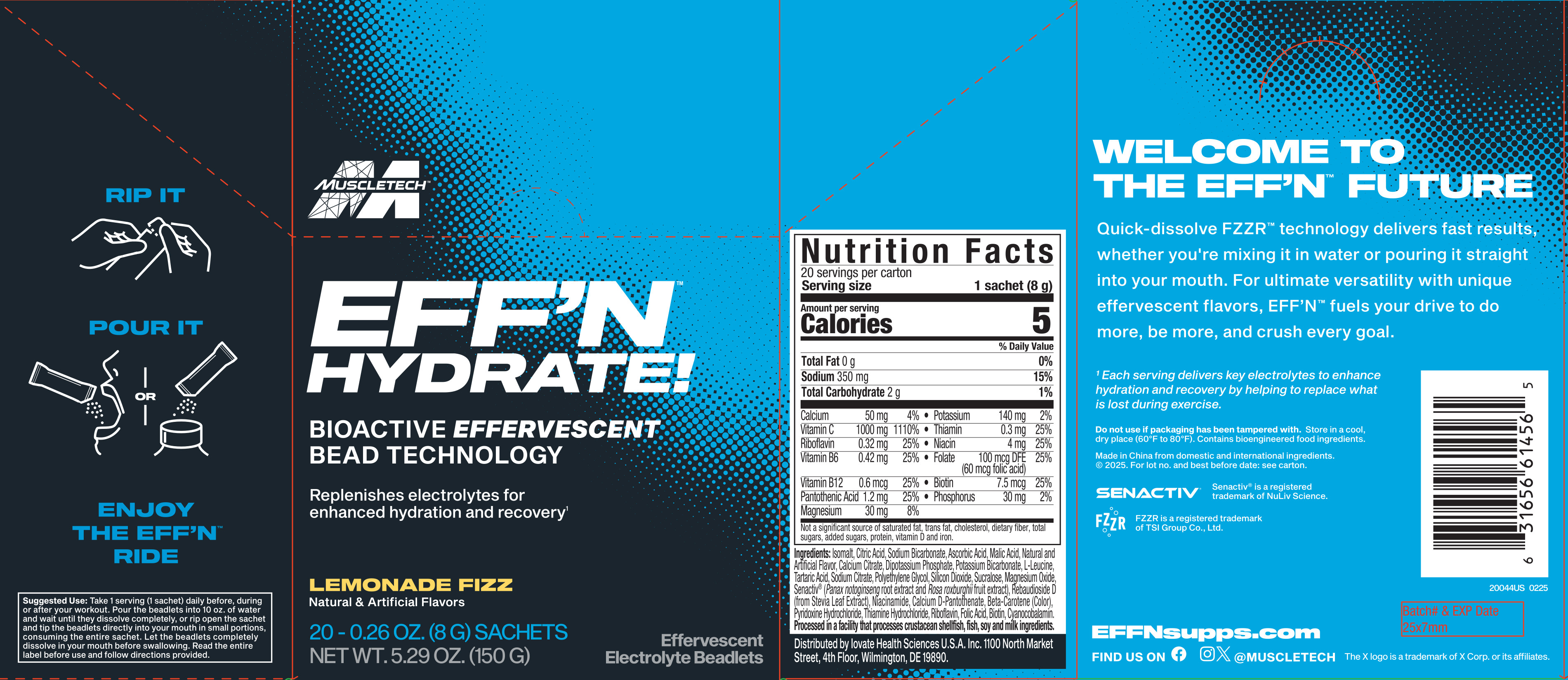 MuscleTech EFF'N Hydrate! Label