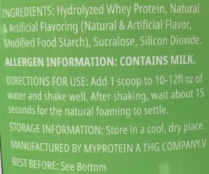 Myprotein Clear Whey Isolate Green Apple Ingredients