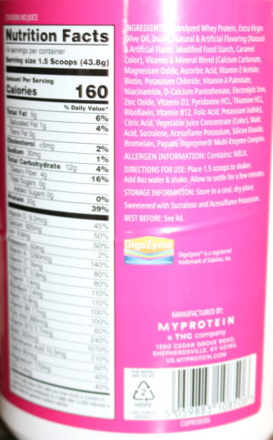 Myprotein Clear Whey Meal Replacement Nutrition Facts