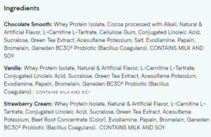 Myprotein Impact Diet Whey Ingredients