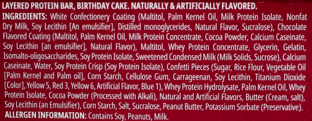 Myprotein Layered Bar Birthday Cake Ingredients