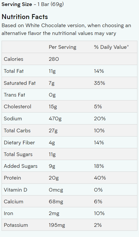 Myprotein Protein Brownies Nutrition Facts