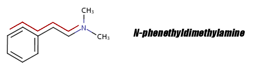 N-phenethyldimethylamine 2D Structure with PEA Backbone Highlighted