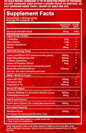 NTel Pharma Mega-AREZ Ingredients