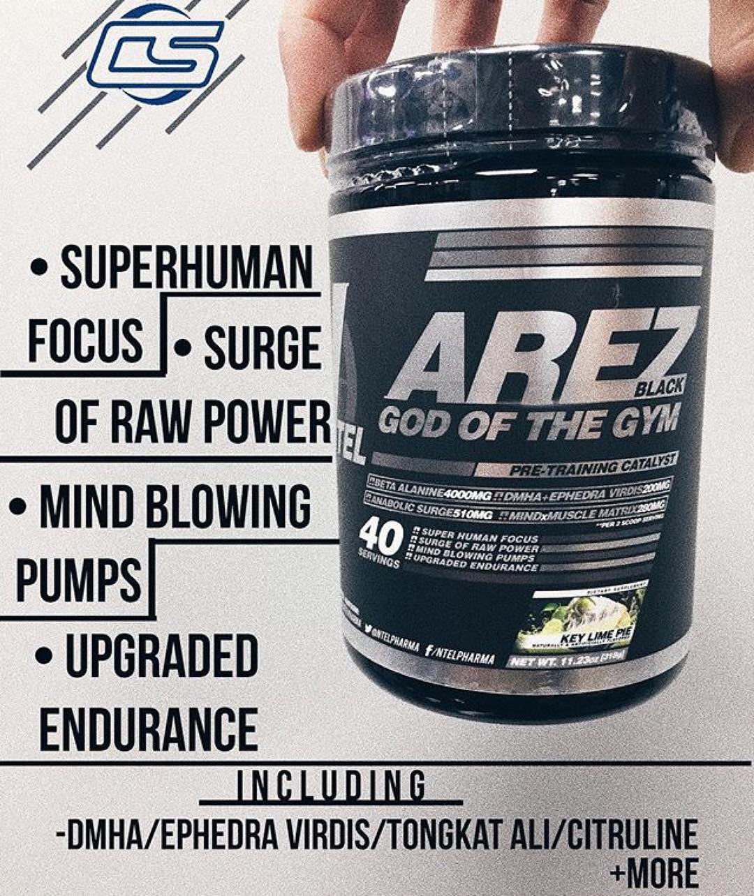 6 Day Arez Pre Workout Black for push your ABS