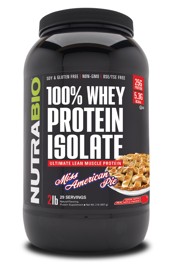 NutraBio 100% Whey Protein Isolate Miss American Pie 2021 Tub