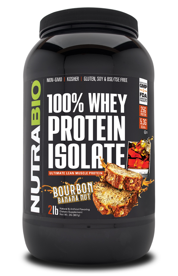 NutraBio 100% Whey Protein Isolate Bourbon Banana Nut