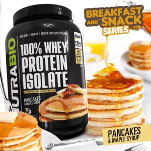 NutraBio 100 Whey Protein Isolate Pancakes & Maple Syrup
