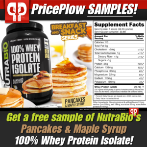 NutraBio 100% Whey Protein Isolate Pancakes & Maple Syrup Free Sample