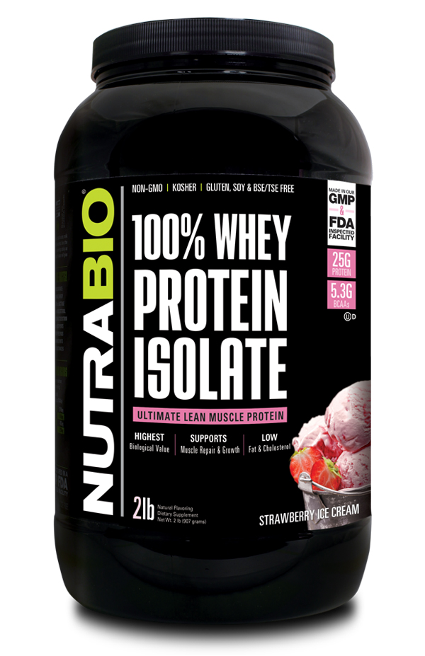 BREAKFAST and SNACK SERIES 3Flavors NUTRABIO 100% WHEY PROTEIN ISOLATE 2Lbs 